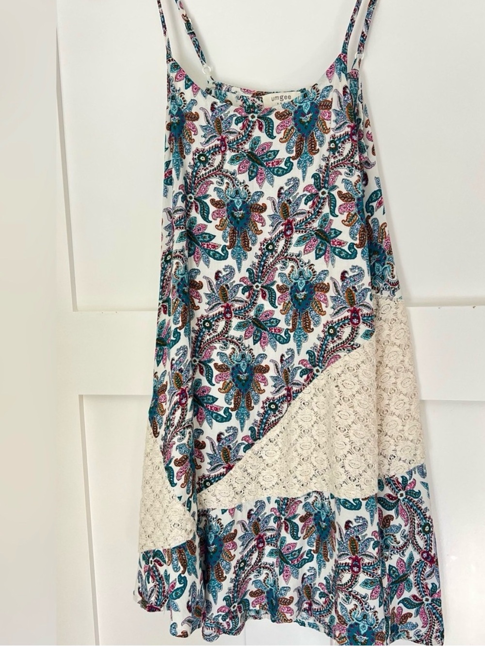 Umgee Paisley Lace High Low Swing Dress Size S